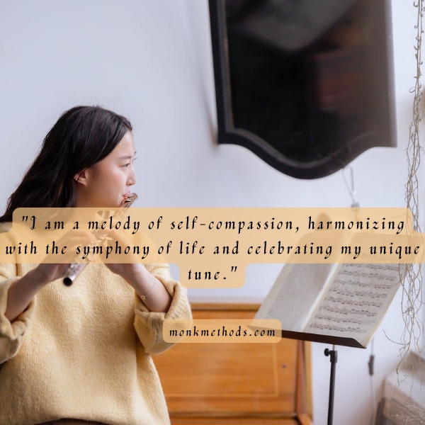 "I am a melody of self-compassion, harmonizing with the symphony of life and celebrating my unique tune."