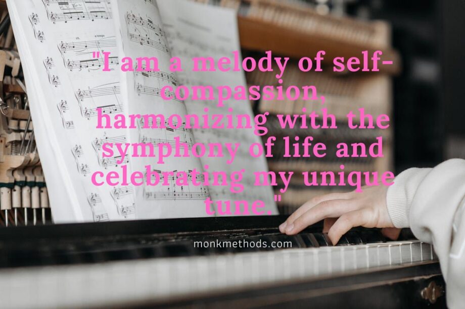 "I am a melody of self-compassion, harmonizing with the symphony of life and celebrating my unique tune."