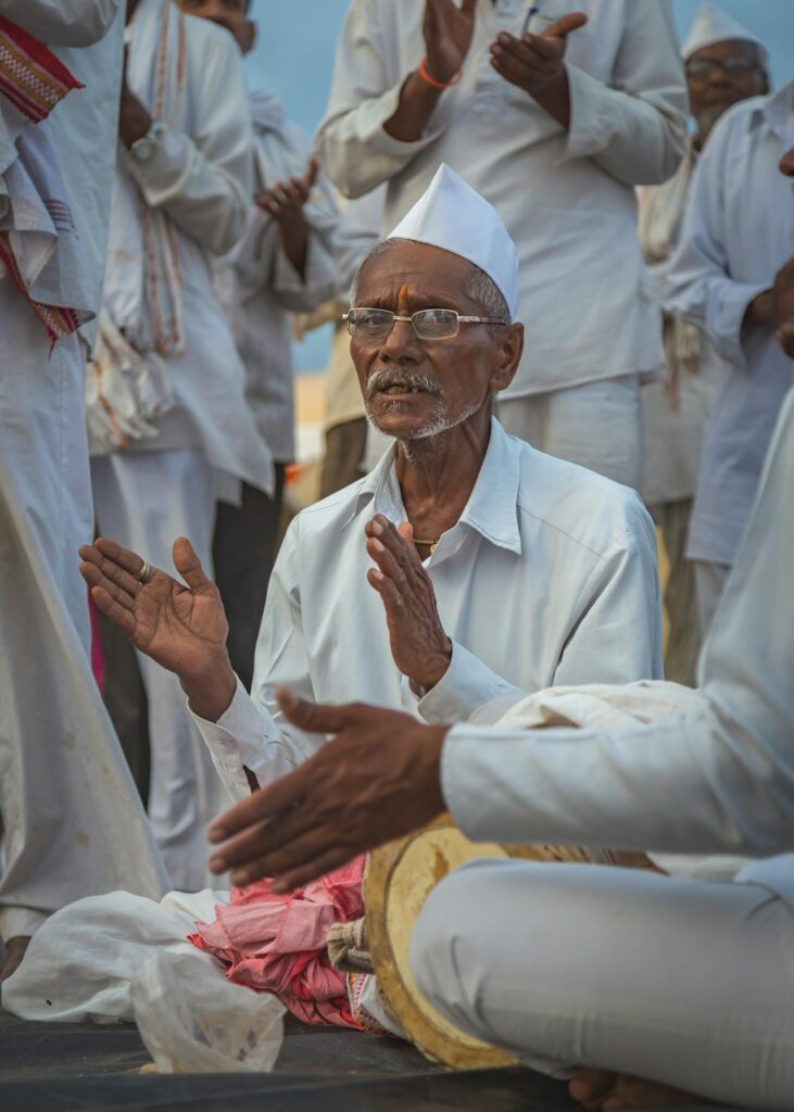 group doing kirtan, another form of navdha bhakti
